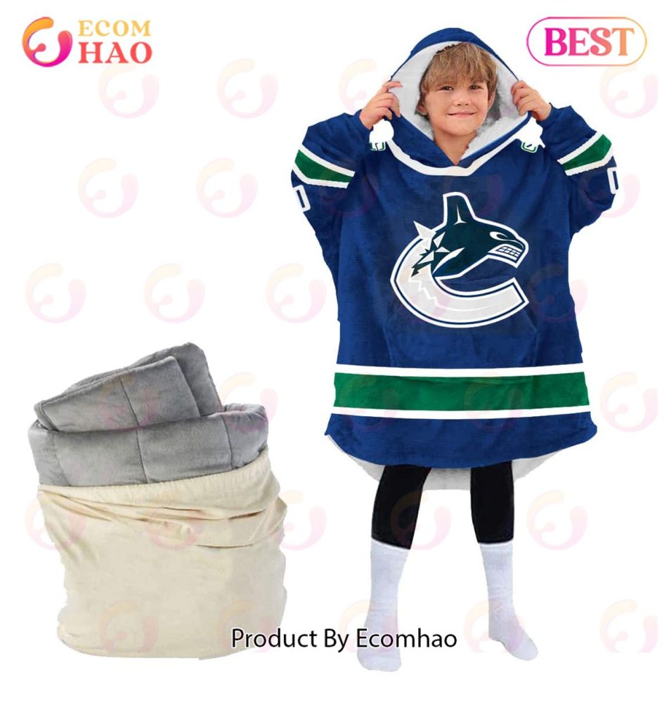 Nhl Vancouver Canucks Personalized Oodie Blanket Hoodie Snuggie Hoodies For All Family - Image 3