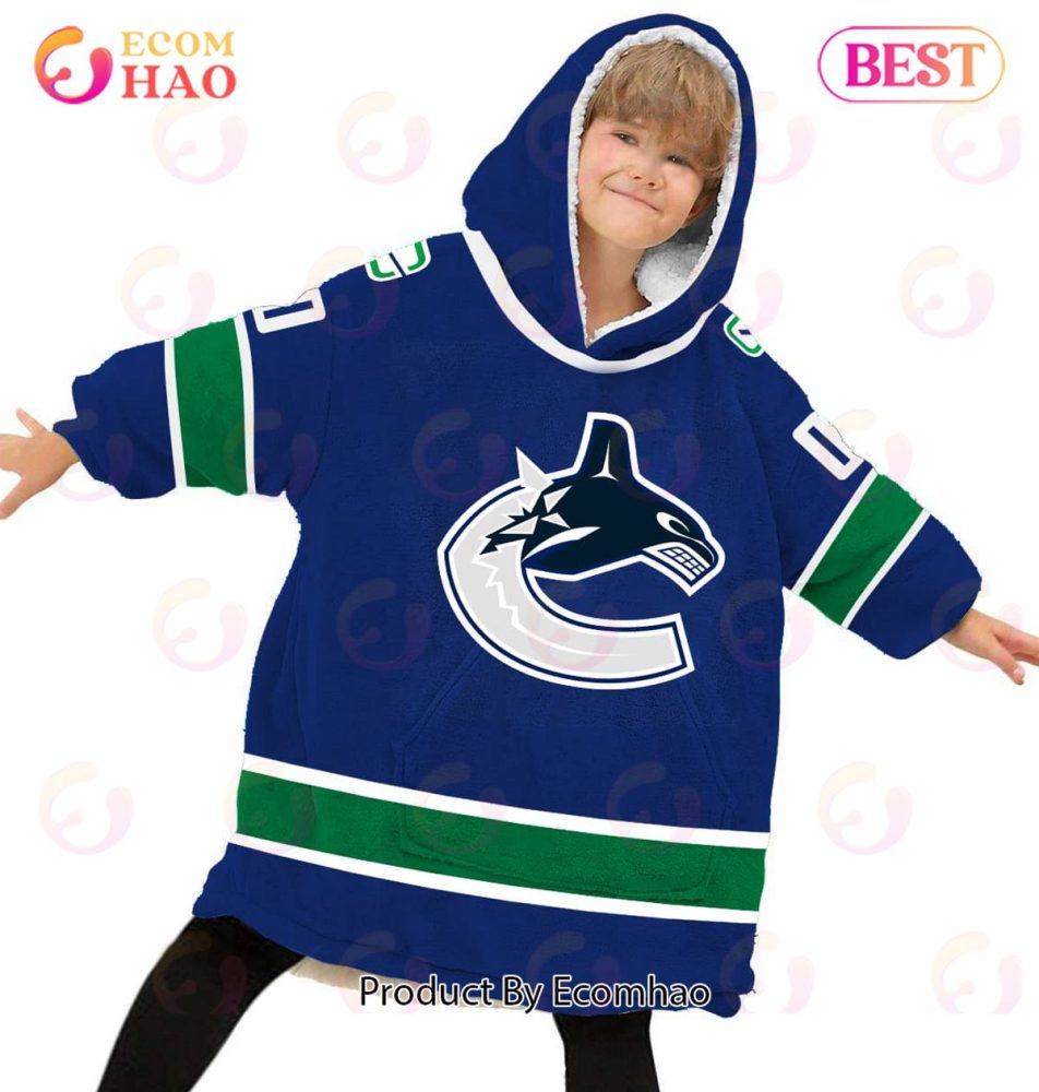 Nhl Vancouver Canucks Personalized Oodie Blanket Hoodie Snuggie Hoodies For All Family - Image 5