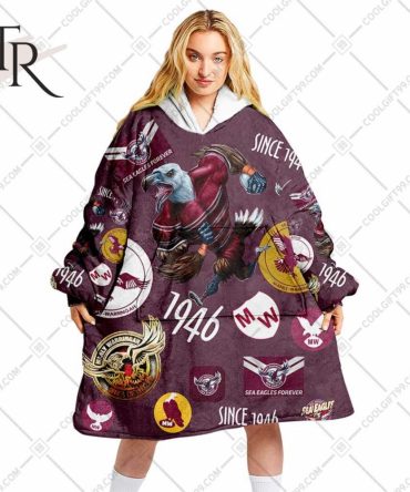 Nrl Manly Warringah Sea Eagles Season Logo Oodie Blanket Hoodie