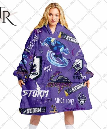 Nrl Melbourne Storm Season Logo Oodie Blanket Hoodie