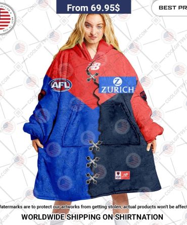Best Custom Afl Melbourne Demons Jersey Blanket Hoodie