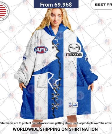 Best Custom Afl North Melbourne Kangaroos Jersey Blanket Hoodie