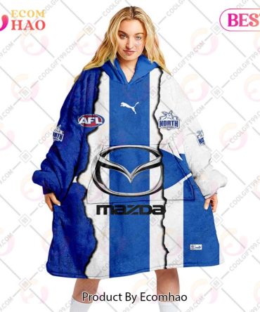 Personalized Afl North Melbourne Kangaroos Mix V1 Jersey Oodie, Flanket, Blanket Hoodie, Snuggie
