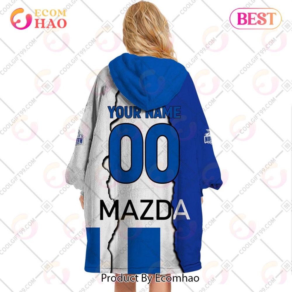 Personalized Afl North Melbourne Kangaroos Mix V1 Jersey Oodie, Flanket, Blanket Hoodie, Snuggie - Image 3