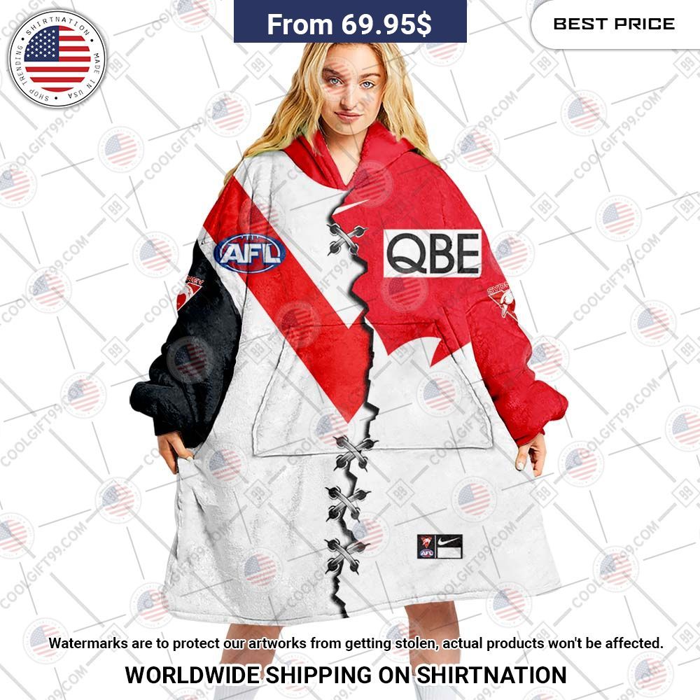 Best Custom Afl Sydney Swans Jersey Blanket Hoodie