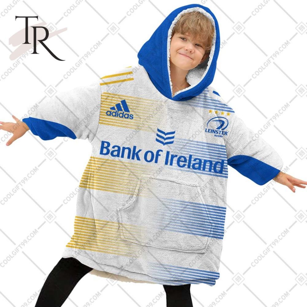 Personalized Irfu Leinster Rugby 2023 Away Jersey Style Oodie, Flanket, Blanket Hoodie, Snuggie - Image 4