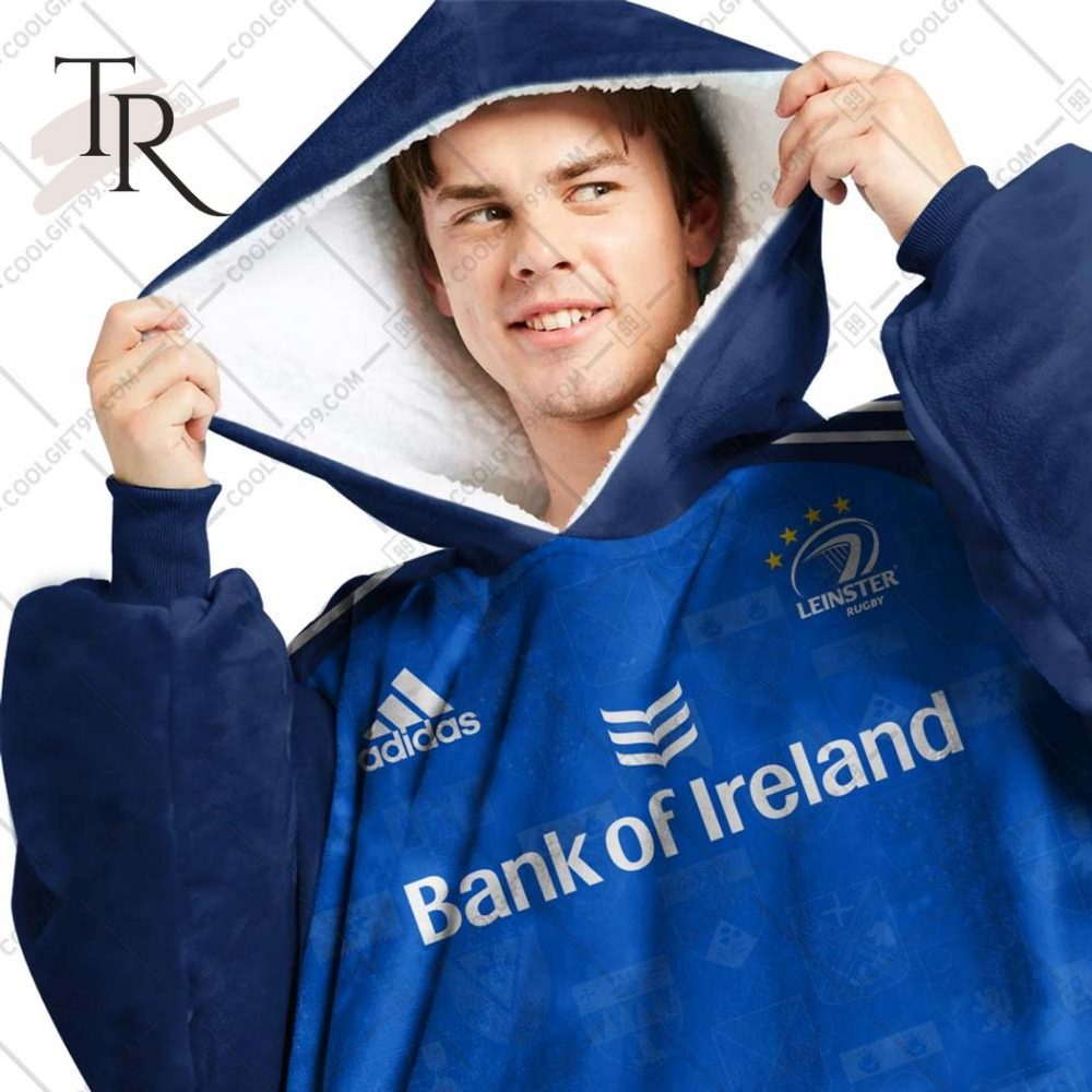 Personalized Irfu Leinster Rugby 2023 Home Jersey Style Oodie, Flanket, Blanket Hoodie, Snuggie - Image 2