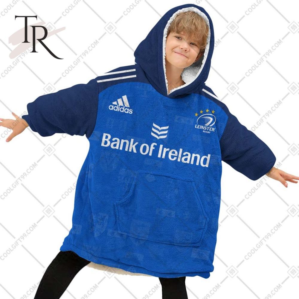 Personalized Irfu Leinster Rugby 2023 Home Jersey Style Oodie, Flanket, Blanket Hoodie, Snuggie - Image 4