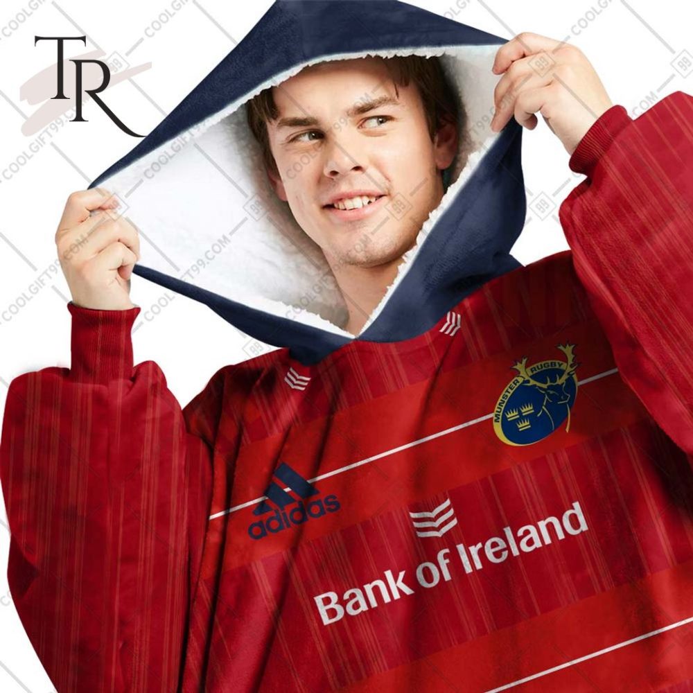 Personalized Irfu Munster Rugby 2023 Home Jersey Style Oodie, Flanket, Blanket Hoodie, Snuggie - Image 2