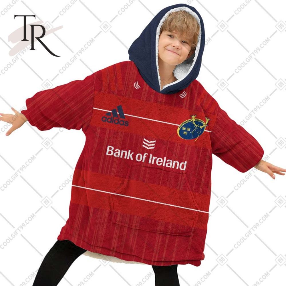 Personalized Irfu Munster Rugby 2023 Home Jersey Style Oodie, Flanket, Blanket Hoodie, Snuggie - Image 4