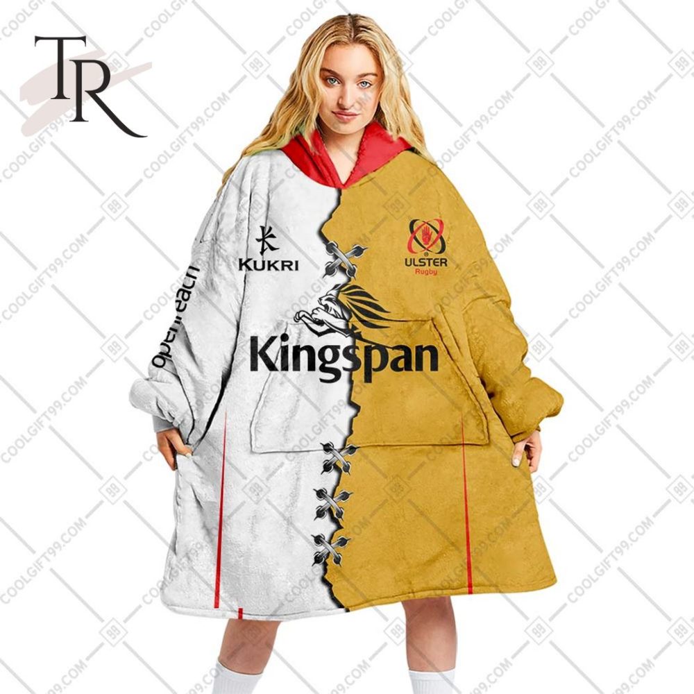 Personalized Irfu Ulster Rugby 2023 Mix Jersey Style Oodie, Flanket, Blanket Hoodie, Snuggie