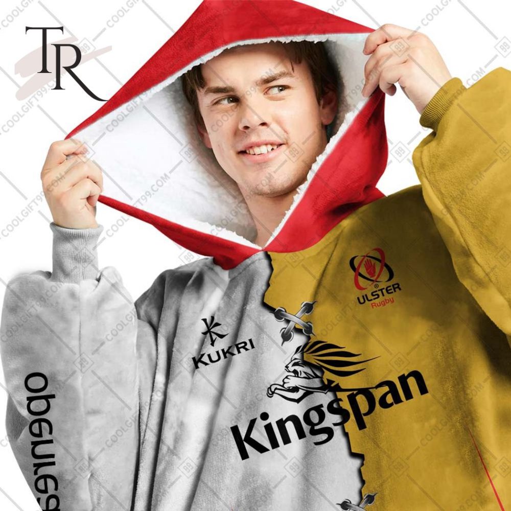 Personalized Irfu Ulster Rugby 2023 Mix Jersey Style Oodie, Flanket, Blanket Hoodie, Snuggie - Image 2