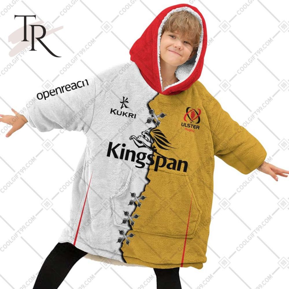 Personalized Irfu Ulster Rugby 2023 Mix Jersey Style Oodie, Flanket, Blanket Hoodie, Snuggie - Image 4