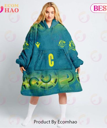 Personalized Netball Au Australia Diamonds Blue Oodie, Flanket, Blanket Hoodie, Snuggie