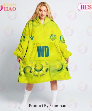 Personalized Netball Au Australia Diamonds Yellow Oodie, Flanket, Blanket Hoodie, Snuggie