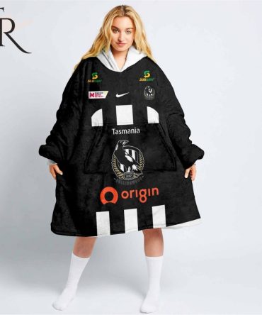Personalized Netball Au Collingwood Magpies Oodie, Flanket, Blanket Hoodie, Snuggie