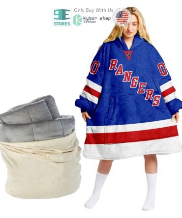 Best Personalized New York Rangers Blue Red Hooded Blanet Hoodie