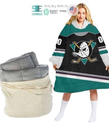 Best Personalized Anaheim Ducks Logo Hooded Blanet Hoodie