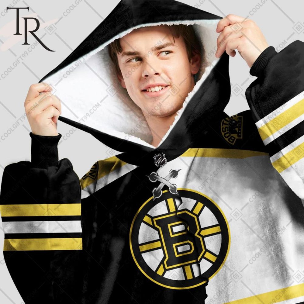 Personalized Nhl Boston Bruins Mix Jersey Blanket Hoodie - Image 2