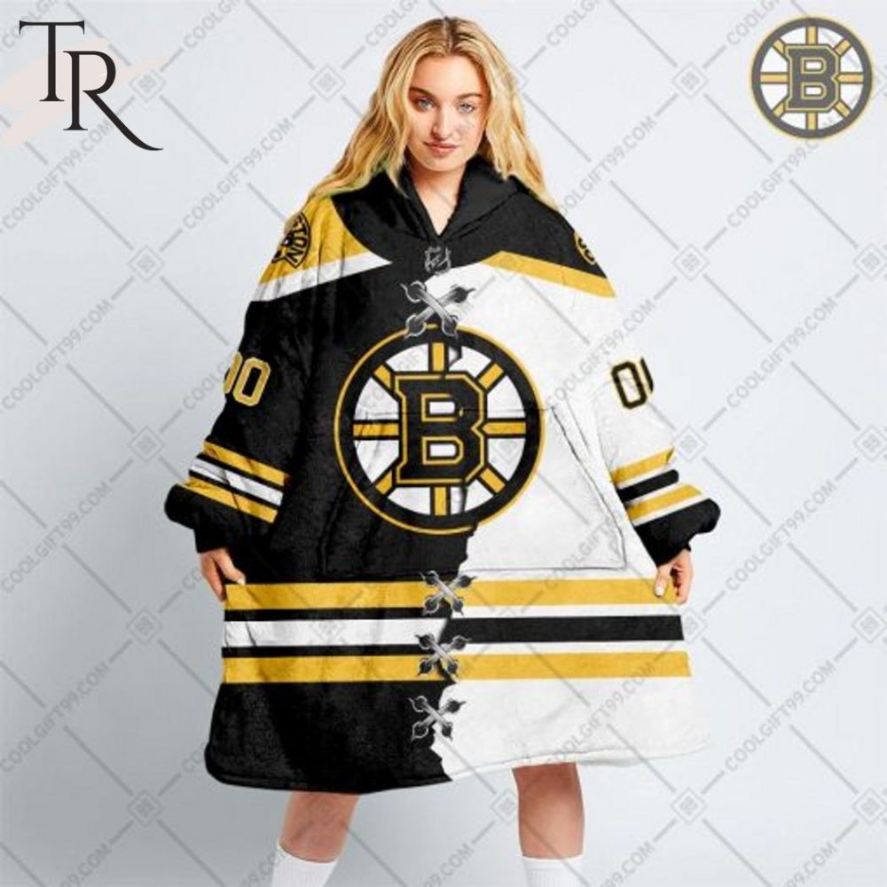 Personalized Nhl Boston Bruins Mix Jersey Blanket Hoodie - Image 6