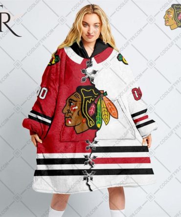 Personalized Nhl Chicago Blackhawks Mix Jersey Blanket Hoodie