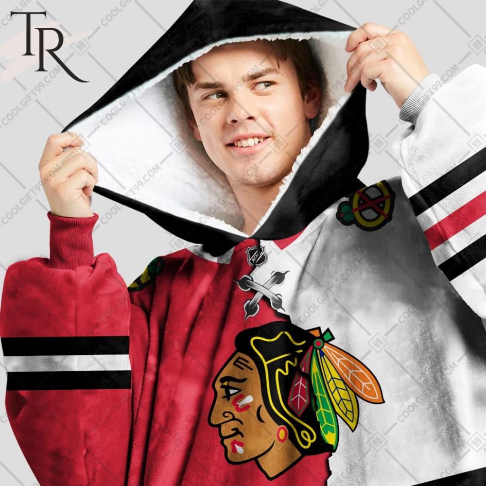 Personalized Nhl Chicago Blackhawks Mix Jersey Blanket Hoodie - Image 2
