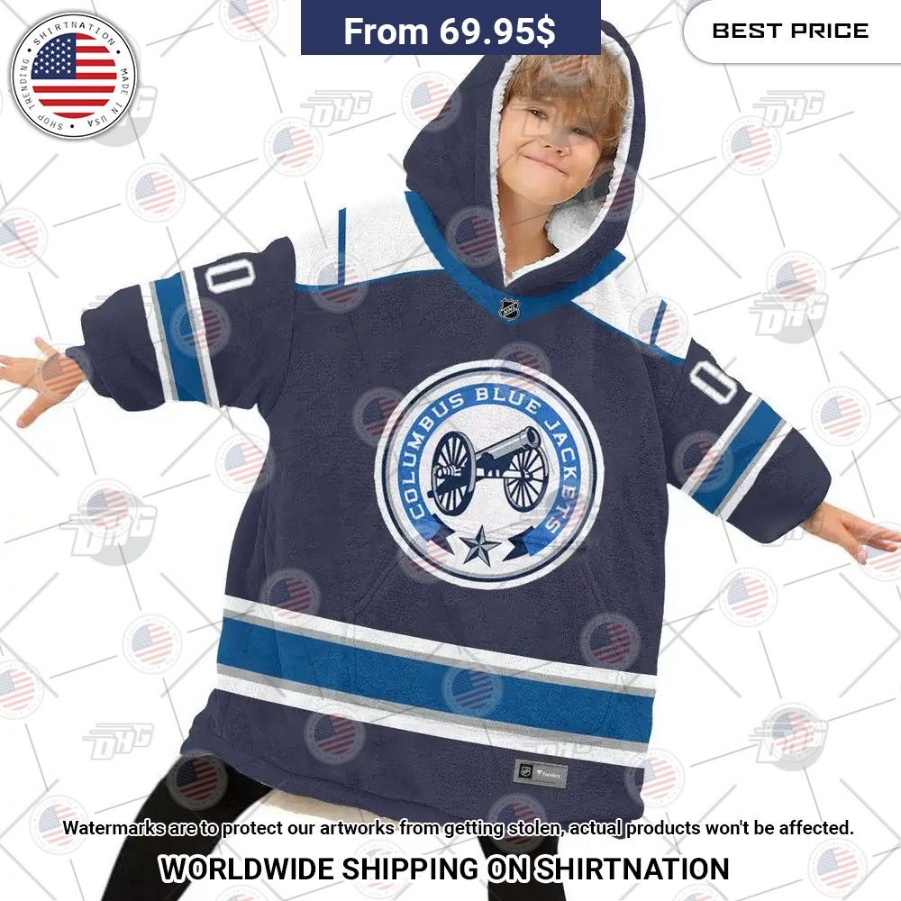 Best Custom Nhl Columbus Blue Jackets Blanket Hoodie - Image 6