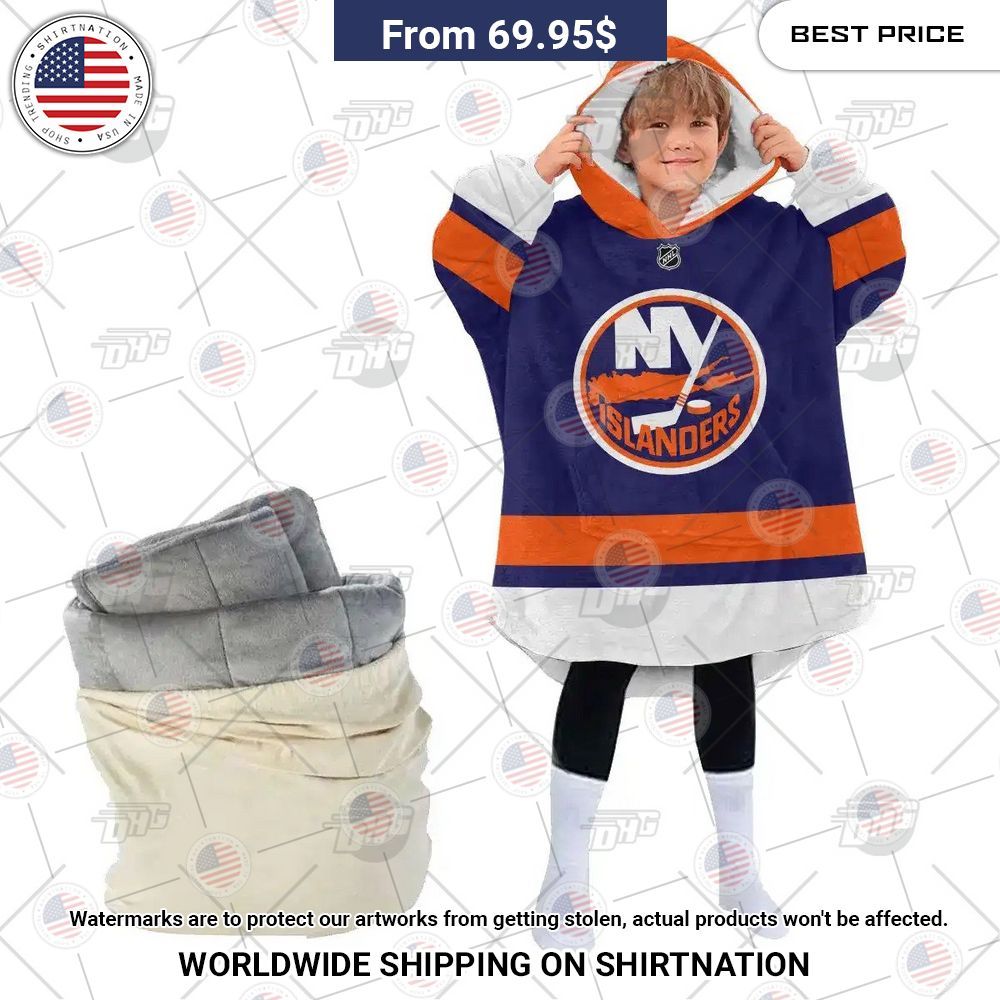 Best Custom Nhl New York Islanders Blanket Hoodie - Image 2