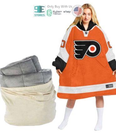 Best Personalized Philadelphia Flyers Orange Hooded Blanet Hoodie