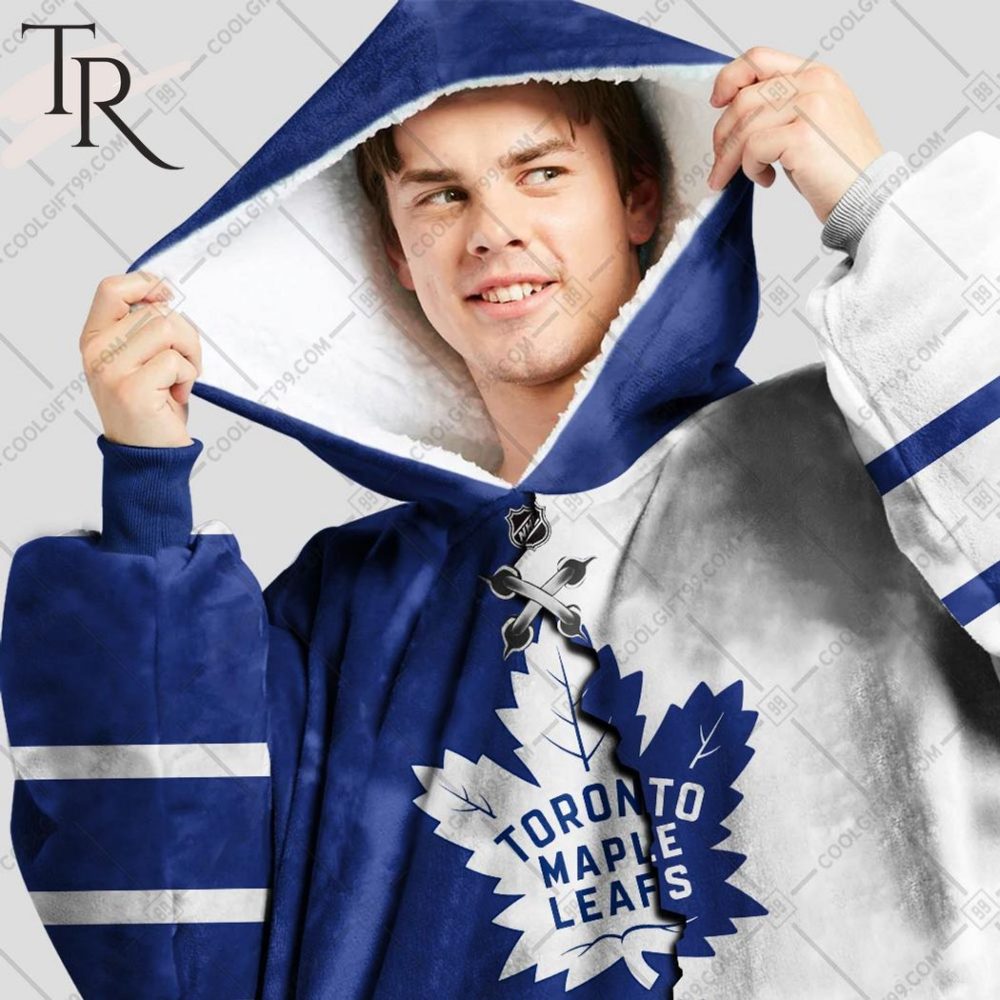 Personalized Nhl Toronto Maple Leafs Mix Jersey Blanket Hoodie - Image 2