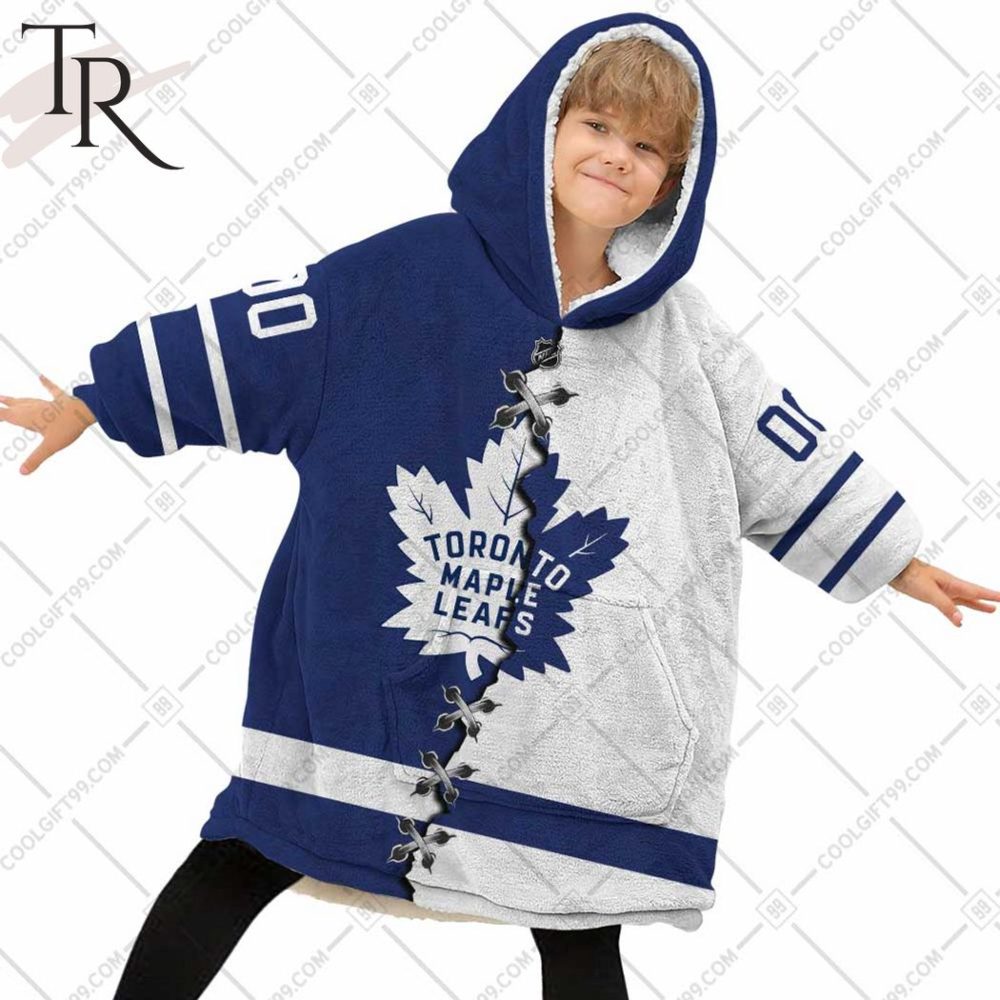 Personalized Nhl Toronto Maple Leafs Mix Jersey Blanket Hoodie - Image 4