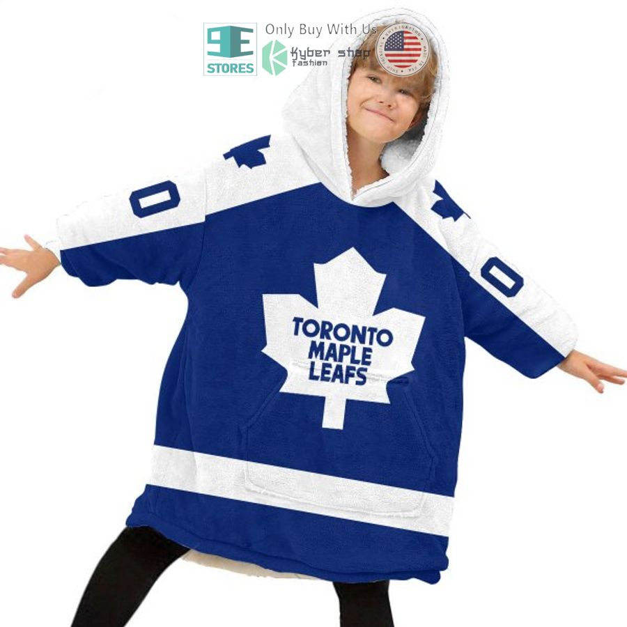 Best Personalized Toronto Maple Leafs White Blue Hooded Blanet Hoodie - Image 6