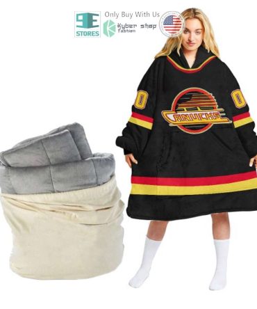 Best Personalized Vancouver Canucks Black Hooded Blanet Hoodie