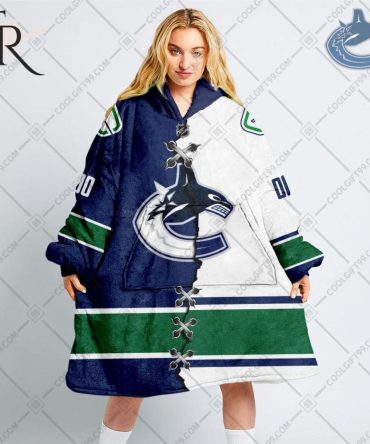 Personalized Nhl Vancouver Canucks Mix Jersey Blanket Hoodie