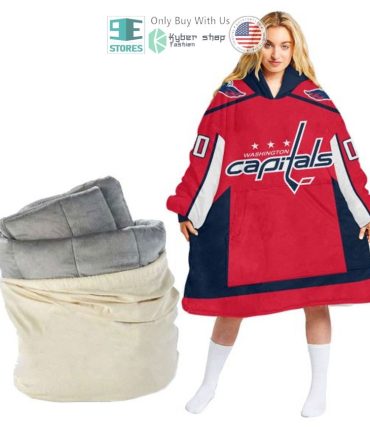 Best Personalized Washington Capitals Red Blue Hooded Blanet Hoodie