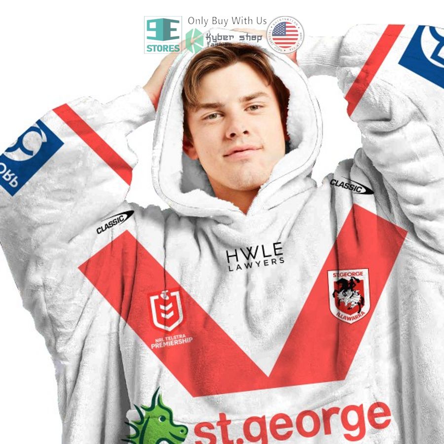 Best Personalized Nrl St. George Illawarra Dragons Hwle Hooded Blanet Hoodie - Image 3