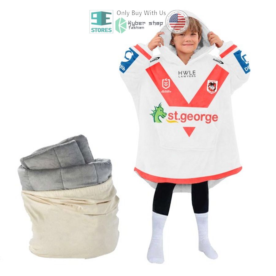 Best Personalized Nrl St. George Illawarra Dragons Hwle Hooded Blanet Hoodie - Image 4