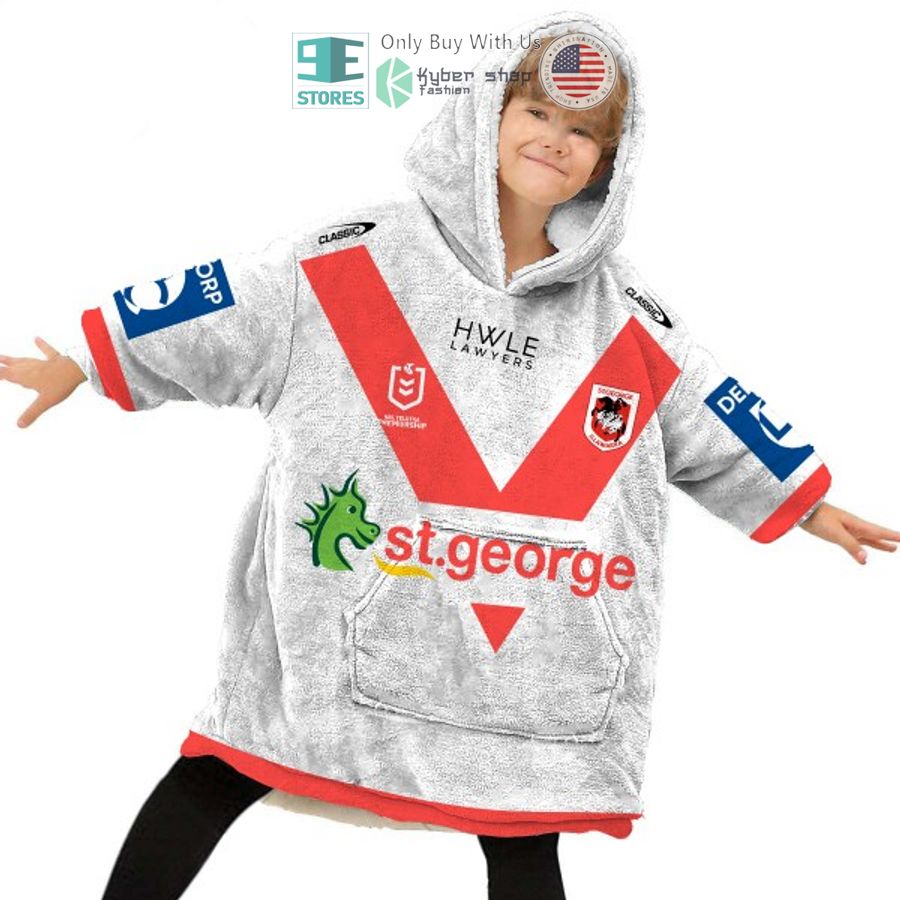 Best Personalized Nrl St. George Illawarra Dragons Hwle Hooded Blanet Hoodie - Image 6