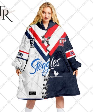 Personalized Nrl Sydney Roosters Mix V2 Jersey Oodie, Flanket, Blanket Hoodie, Snuggie