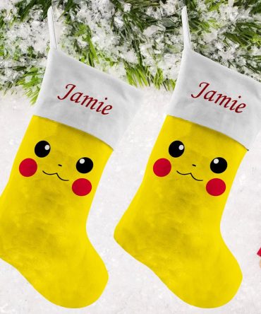 Personalized Pikachu Christmas Stocking - Custom Name Holiday Decor Gift