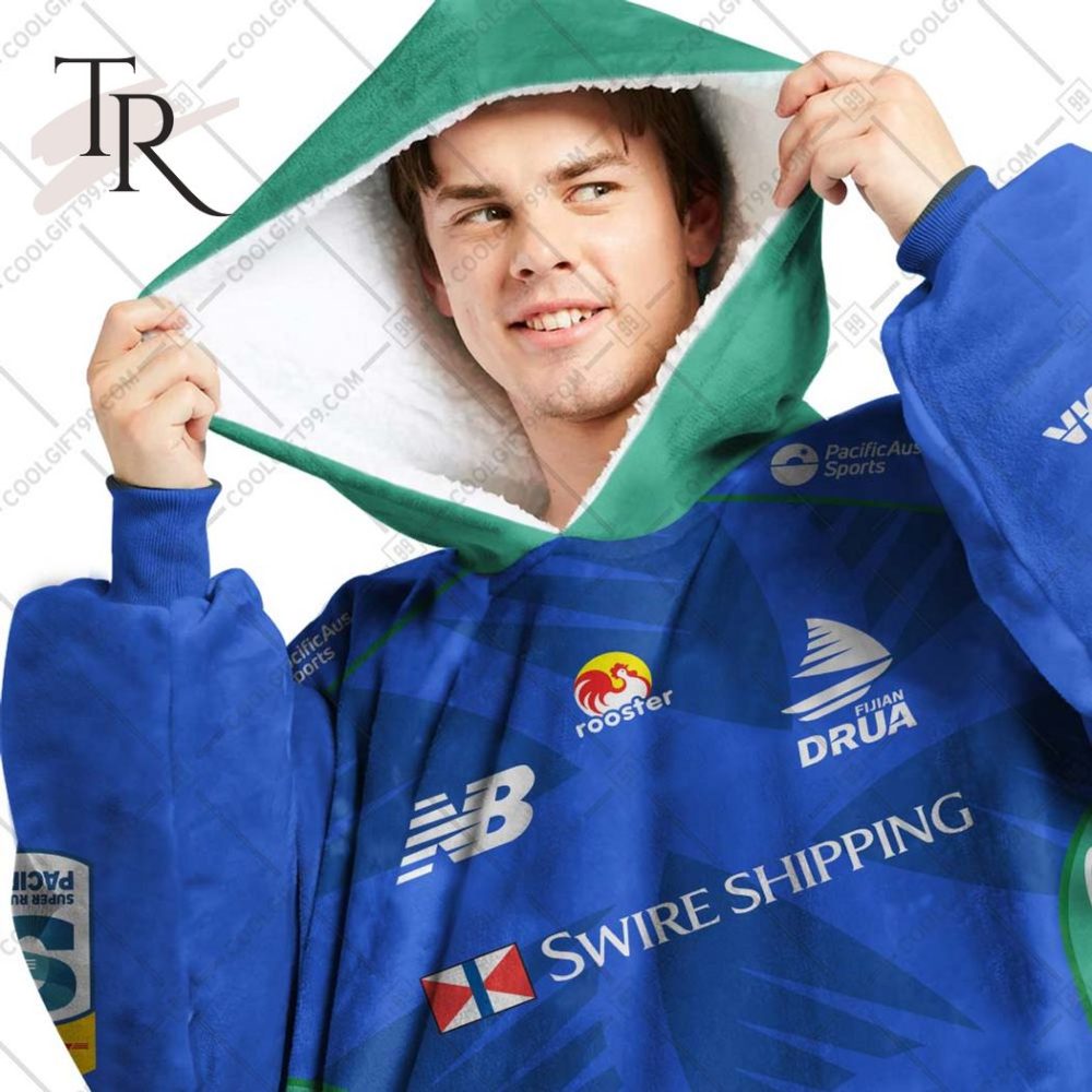 Personalized Super Rugby Fijian Drua Jersey Oodie, Flanket, Blanket Hoodie, Snuggie - Image 2