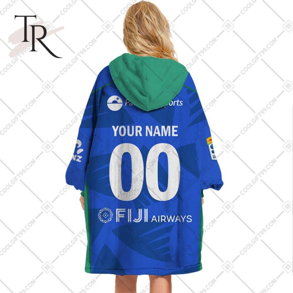 Personalized Super Rugby Fijian Drua Jersey Oodie, Flanket, Blanket Hoodie, Snuggie - Image 3