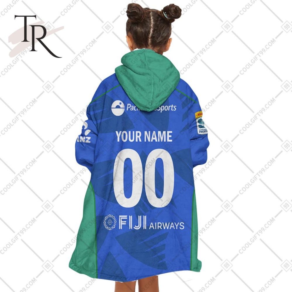 Personalized Super Rugby Fijian Drua Jersey Oodie, Flanket, Blanket Hoodie, Snuggie - Image 5