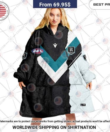 Port Adelaide Power Mix Hoodie Blanket