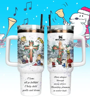 Snoopy Christmas Cartoon Custom Stanley Cup 40 Oz Tumbler With Handle