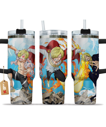 Sanji One Piece Anime Custom Stanley Cup 40 Oz Tumbler With Handle
