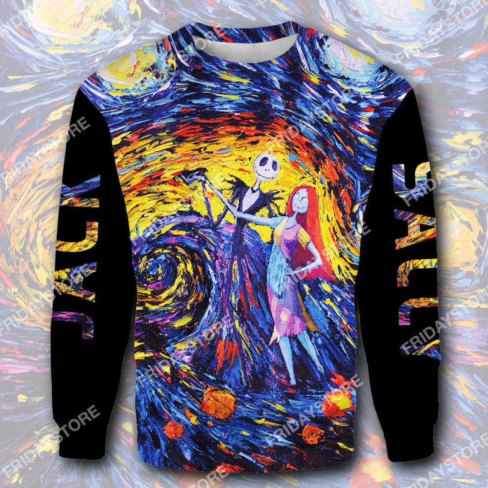 Tnbc T-Shirt Starry Night Jack And Sally T-Shirt Hoodie Amazing Dn Tnbc Sweate Hoodie Jack Skellington - Image 3