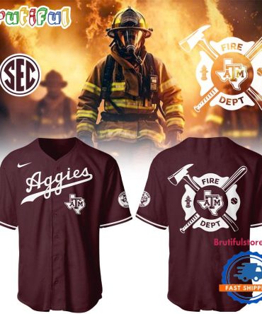 Texas Am Aggies Baseball X Firefighter Appreciation Night 3D All Over Print Jersey