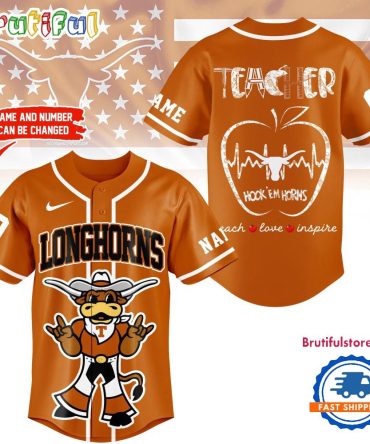 Texas Longhorns Mascot Teacher Appreciation Month Baseball Jersey
