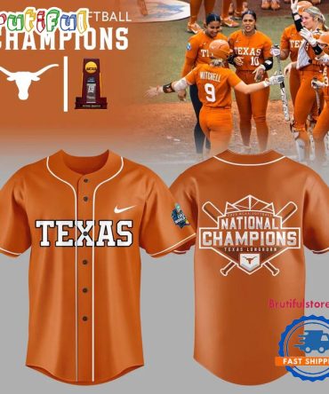 Texas Longhorns Softball Women'S College World Series 2025 Champions Baseball Jersey